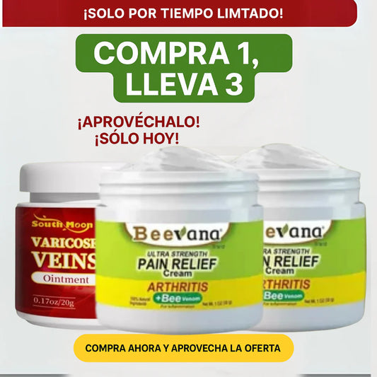 🔥 [ULTIMAS UNIDADES] PROMOCION COMBO - 2 CREMA DOLORES Y ARTICULACIONES + 1 VARICOSE VEINS🔥
